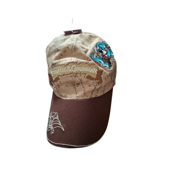 Disney Other - Disney Cruise Line Pirates of the Caribbean Youth Hat Cap Brown Tan Map Mickey